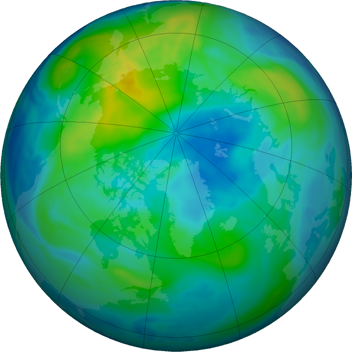 Arctic ozone map for 22 October 2020